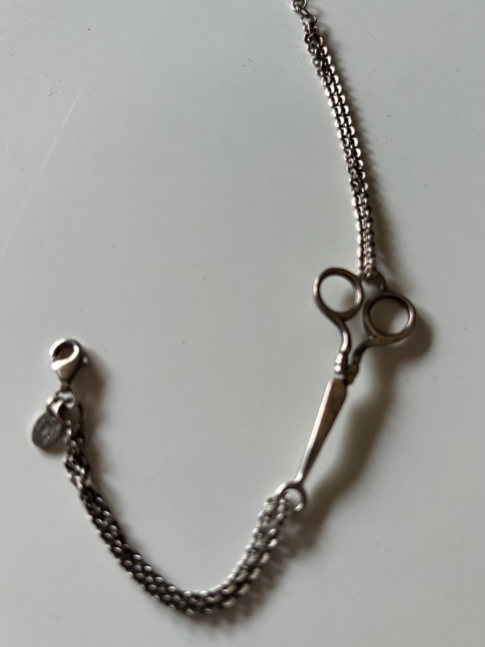 Spanner Italy 925 Sterling Silver Hairdresser Scissors Bracelet 7.5” Stylist